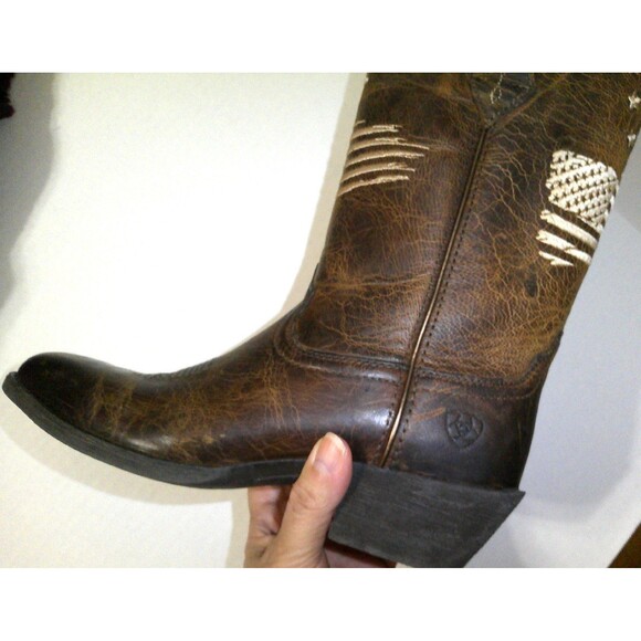 New NWT NIB Womens 6 Ariat Boot Western Distressed Heritage Liberty Leather Brow - Picture 6 of 7